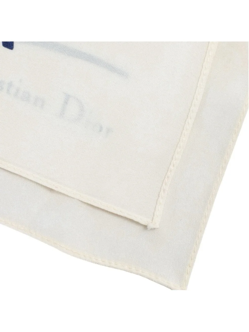 Christian Dior Vintage Striped Rose Silk Scarf Size 21” White Blue Red